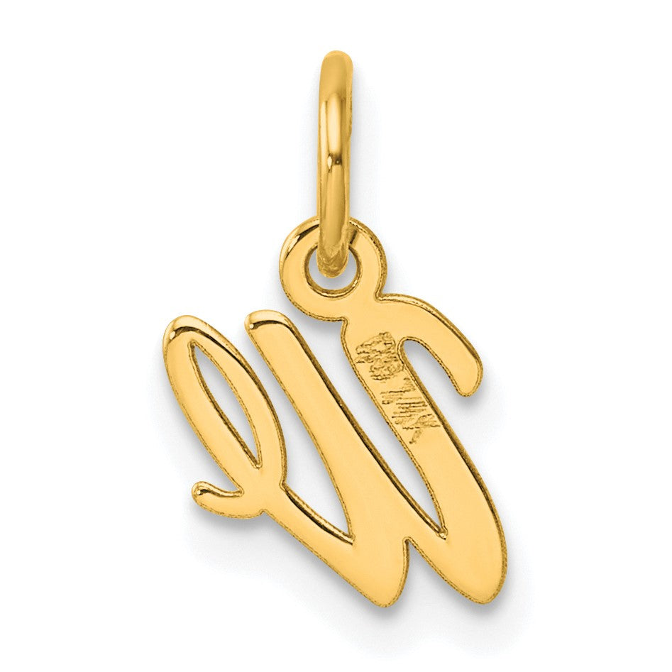 14K Small Script Letter W Initial Charm