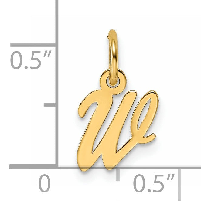 14K Small Script Letter W Initial Charm