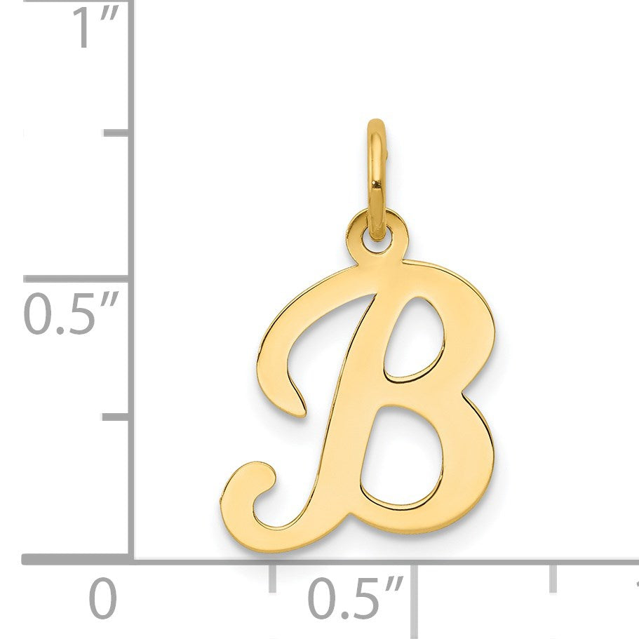 14KY Script Letter B Initial Charm