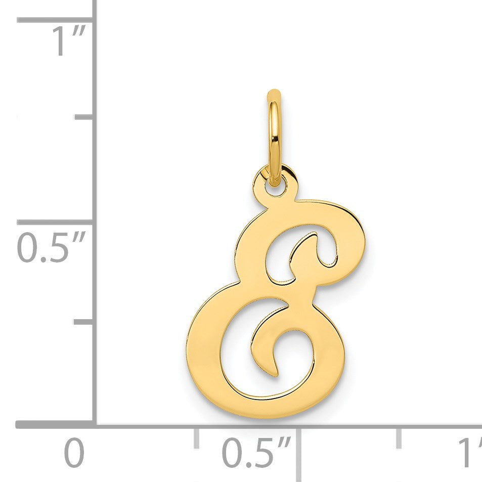 14KY Script Letter E Initial Charm