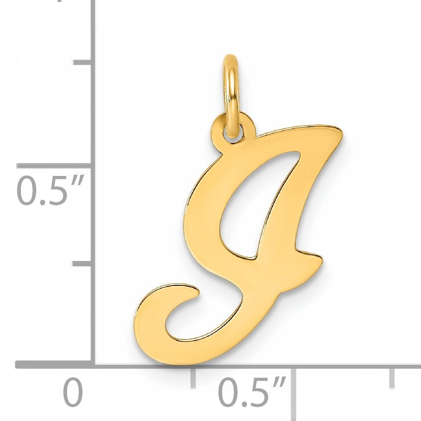 14KY Script Letter I Initial Charm