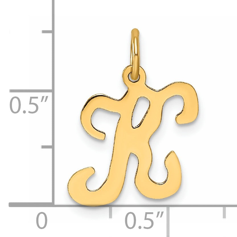 14KY Script Letter K Initial Charm
