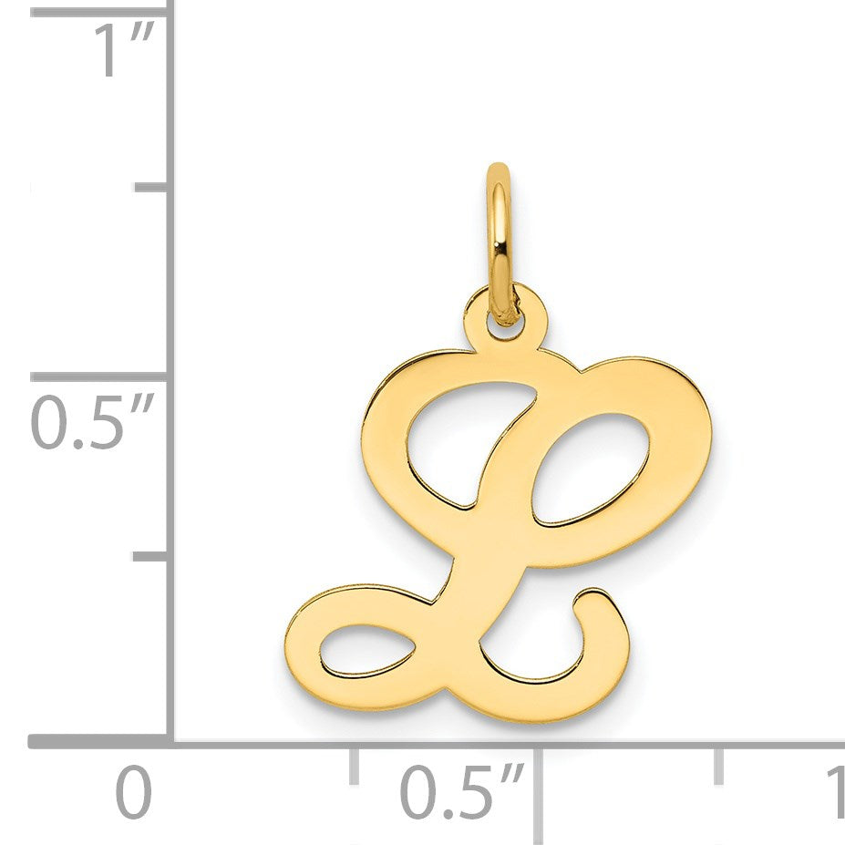 14KY Script Letter L Initial Charm