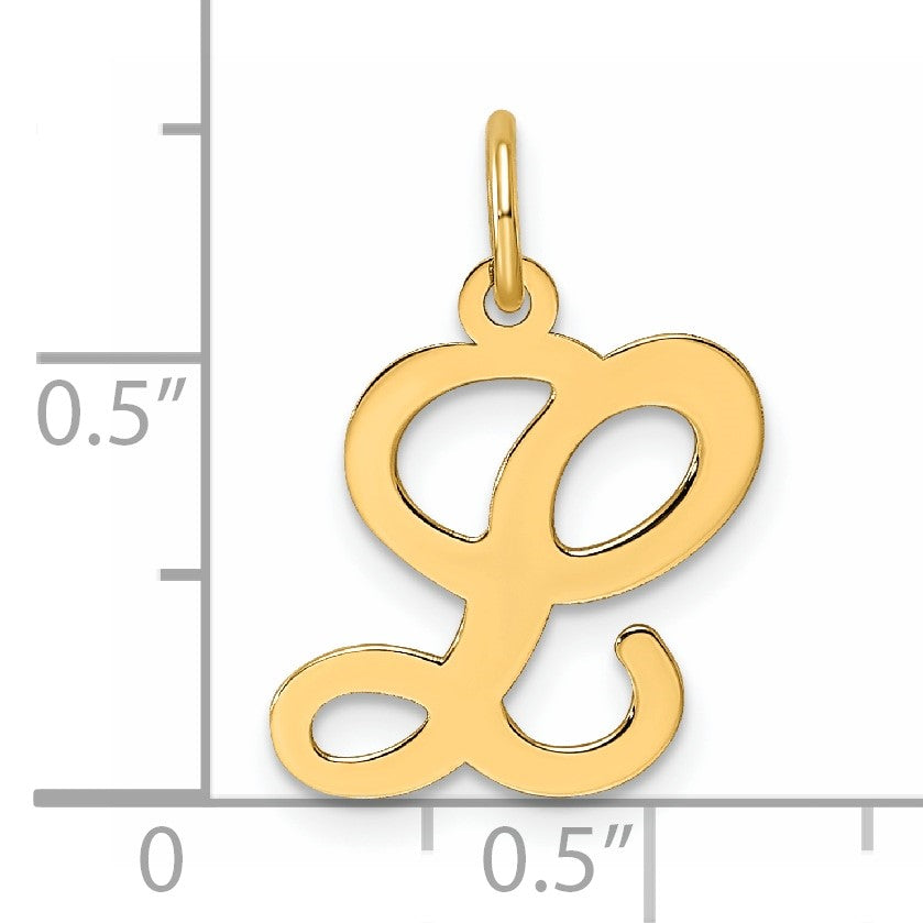 14KY Script Letter L Initial Charm