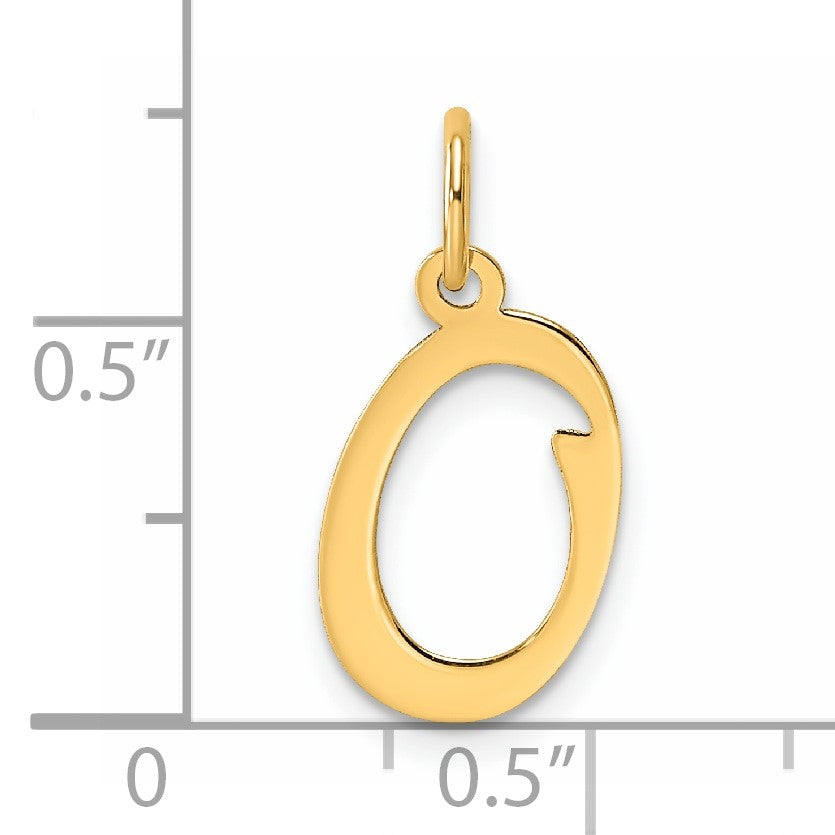 14KY Script Letter O Initial Charm