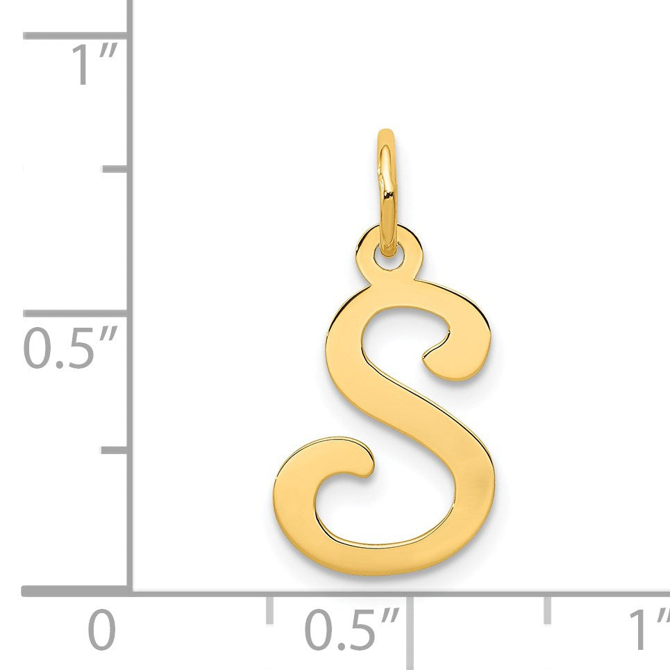 14KY Script Letter S Initial Charm