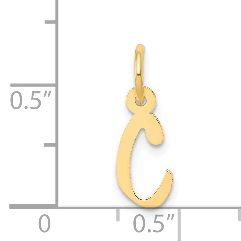 14k Small Slanted Block Letter C Initial Charm