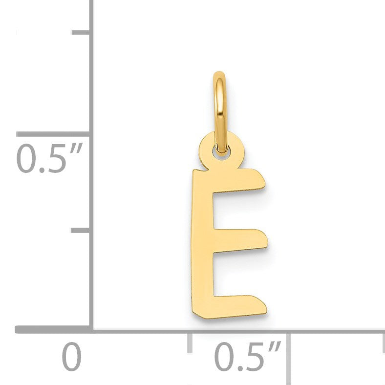 14k Small Slanted Block Letter E Initial Charm