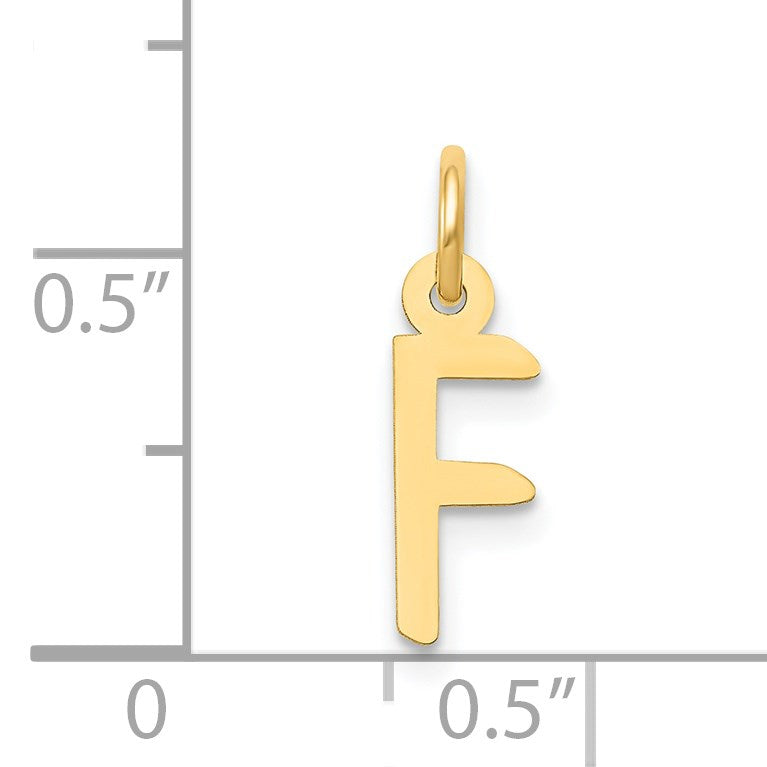 14k Small Slanted Block Letter F Initial Charm