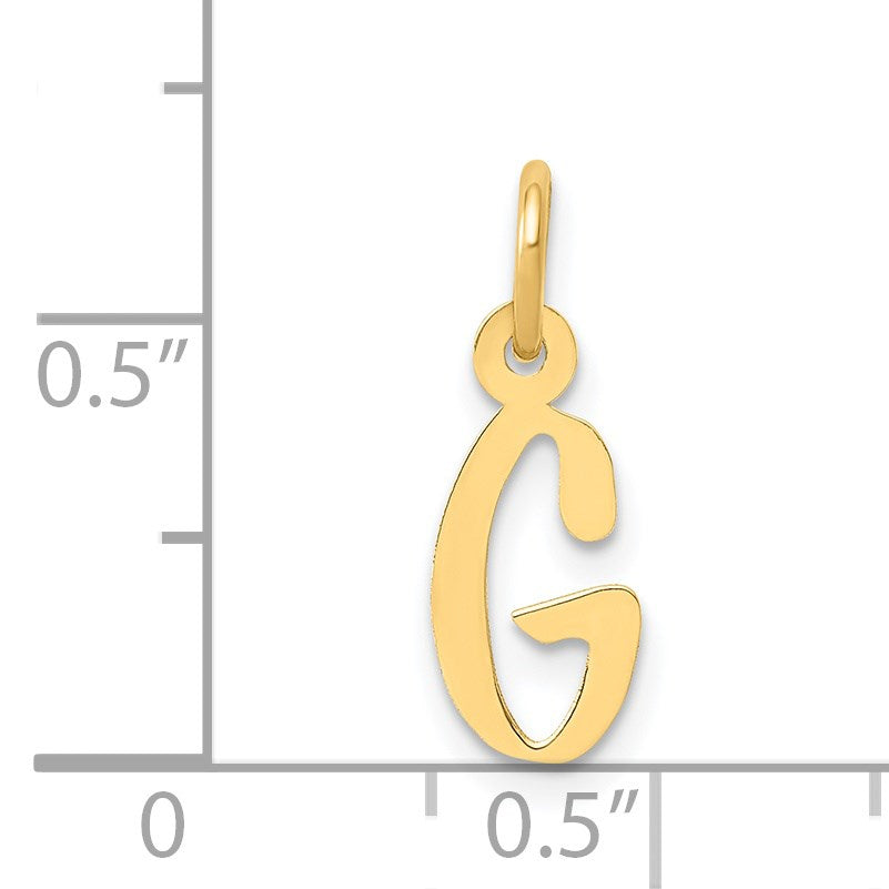 14k Small Slanted Block Letter G Initial Charm