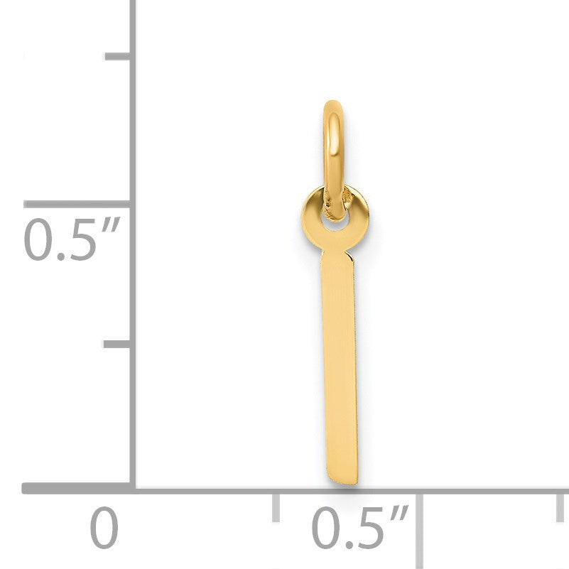 14k Small Slanted Block Letter I Initial Charm