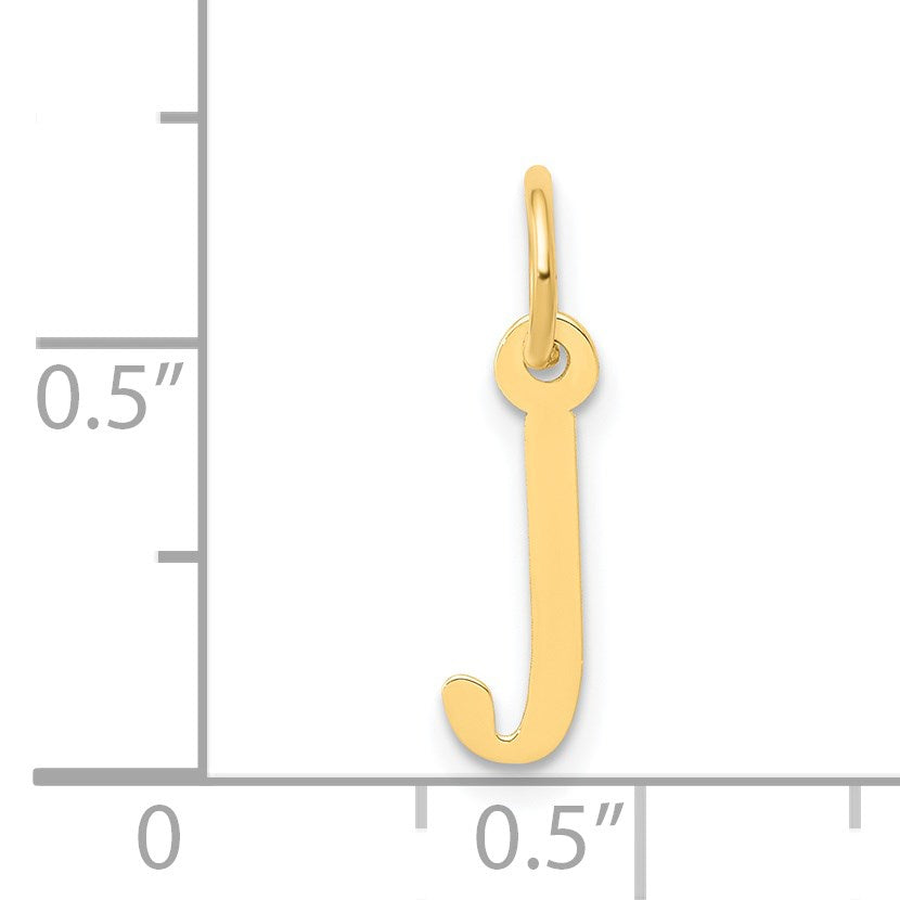 14k Small Slanted Block Letter J Initial Charm