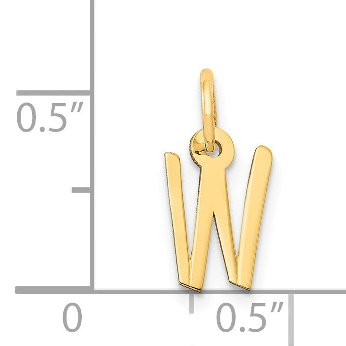 14k Small Slanted Block Letter W Initial Charm