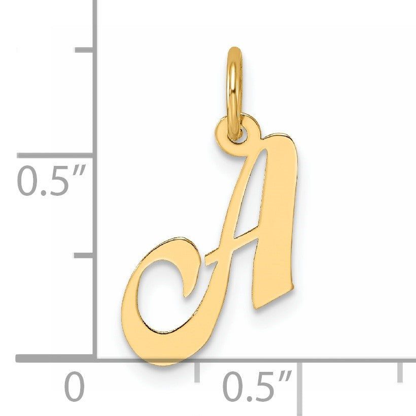 14K Small Fancy Script Letter A Initial Charm