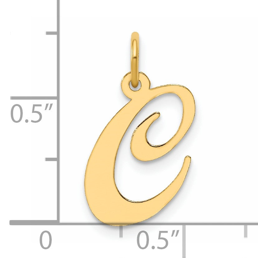 14K Medium Fancy Script Letter C Initial Charm