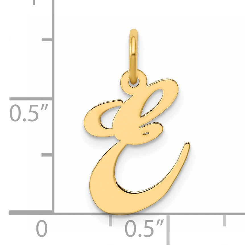 14K Medium Fancy Script Letter E Initial Charm