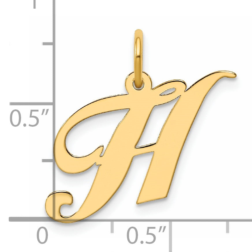 14K Medium Fancy Script Letter H Initial Charm