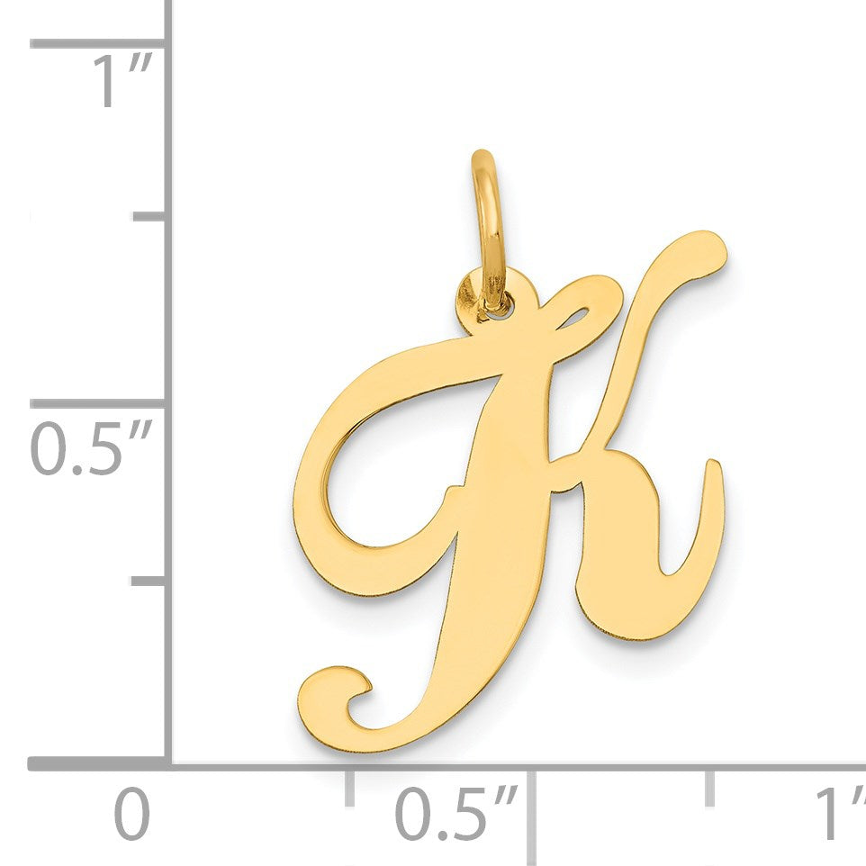 14K Medium Fancy Script Letter K Initial Charm