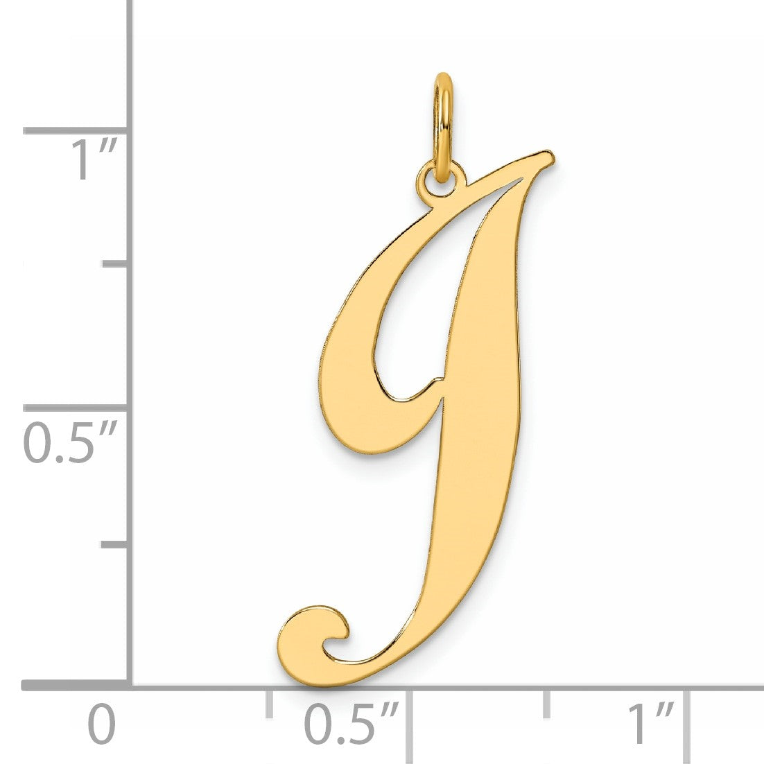 14k Large Fancy Script Letter J Initial Charm