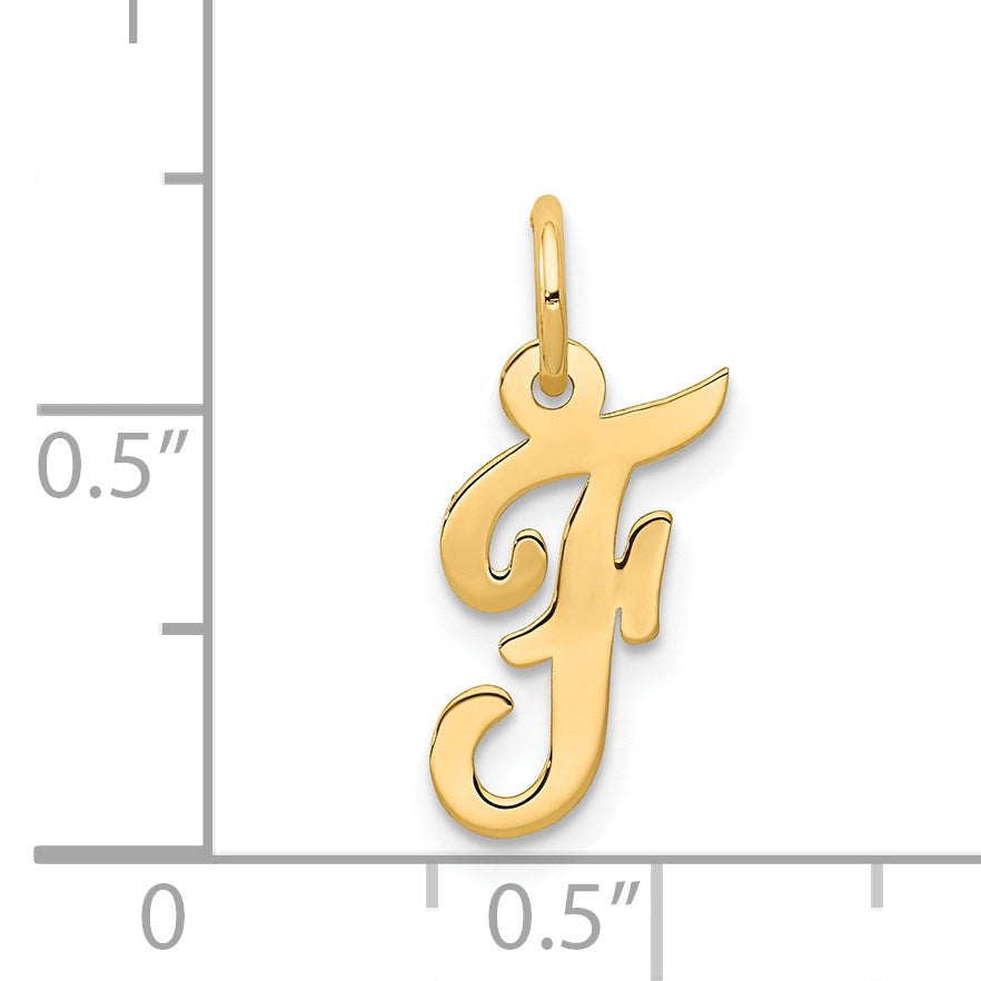 14k Small Script Letter F Initial Charm