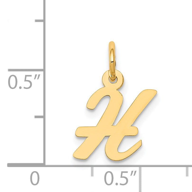14k Small Script Letter H Initial Charm