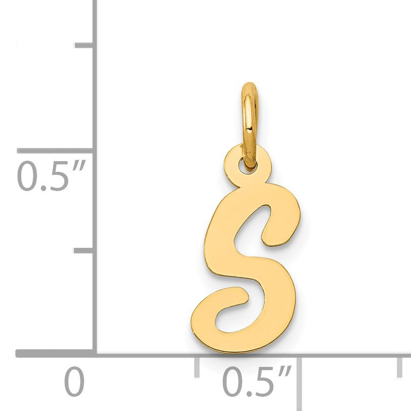 14k Small Script Letter S Initial Charm