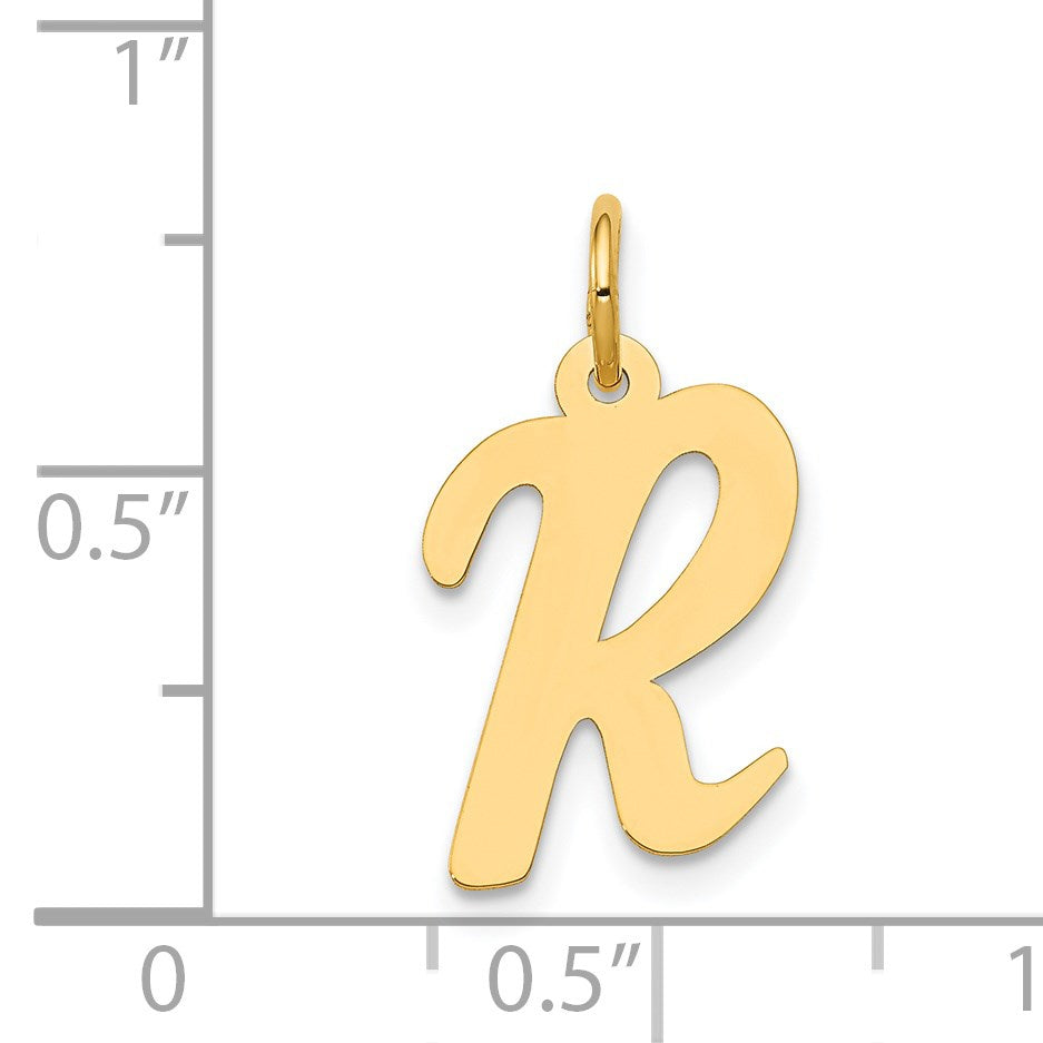 14k Medium Script Letter R Initial Charm
