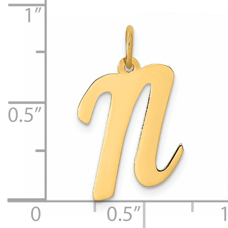 14k Large Script Letter N Initial Charm