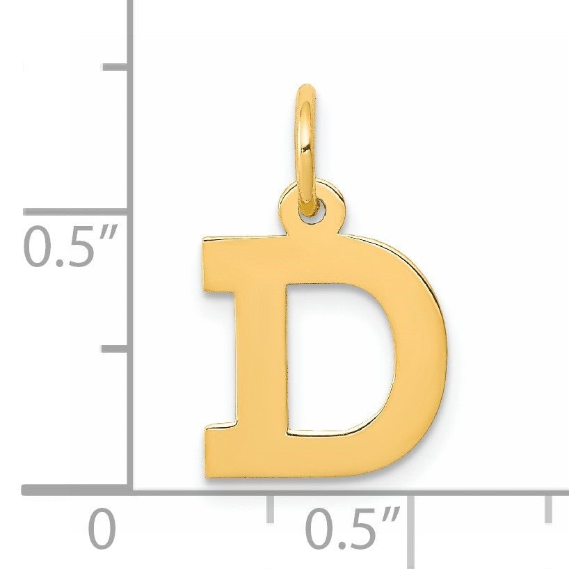 14k Small Block Letter D Initial Charm