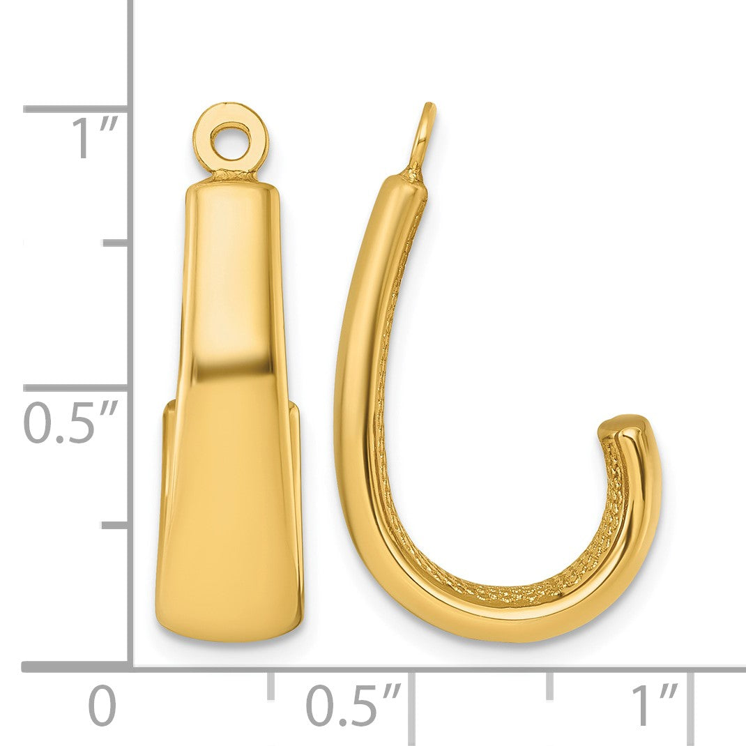 14k Polished J-Hoop Earring Jackets