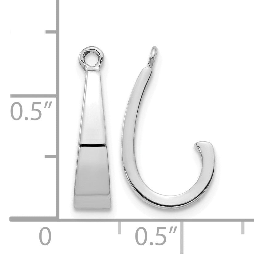 14k White Gold J-Hoop Earring Jackets
