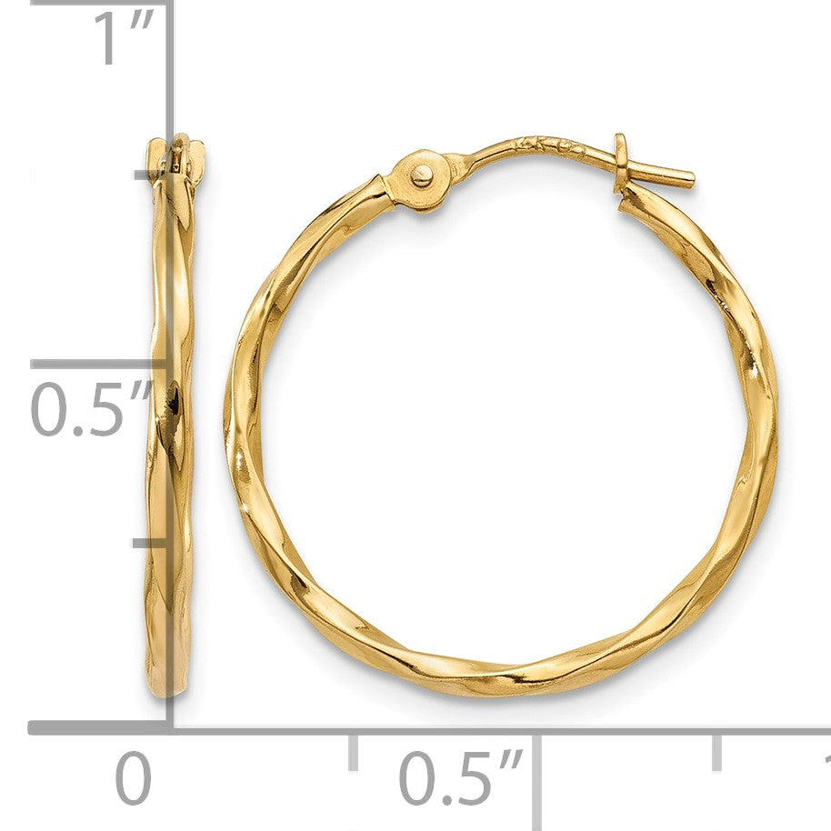14k Twist Hoop Earrings