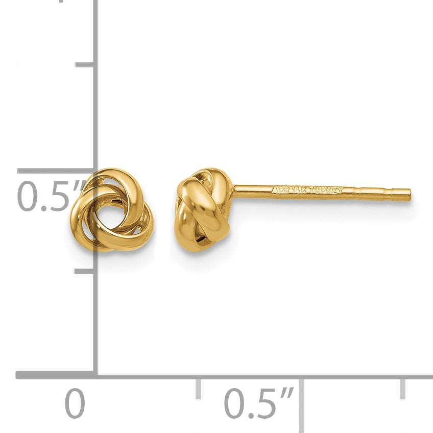 14k 5mm Polished Love Knot Post Earrings