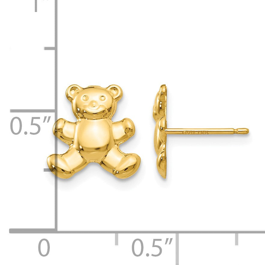 14k Teddy Bear Post Earrings