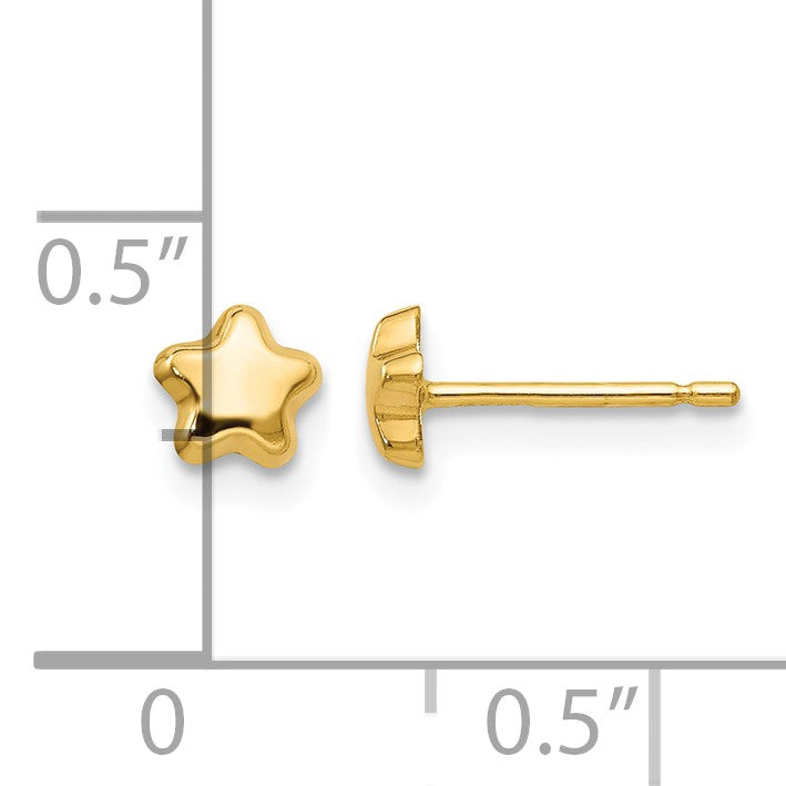 14k Polished Small Star Post Earrings