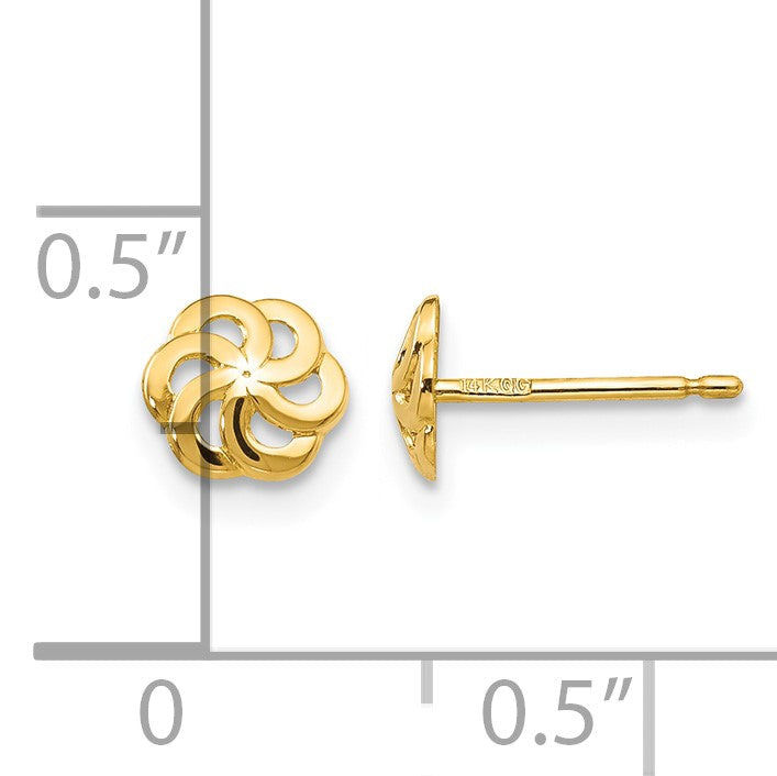 14k Polished Flower Post Earrings