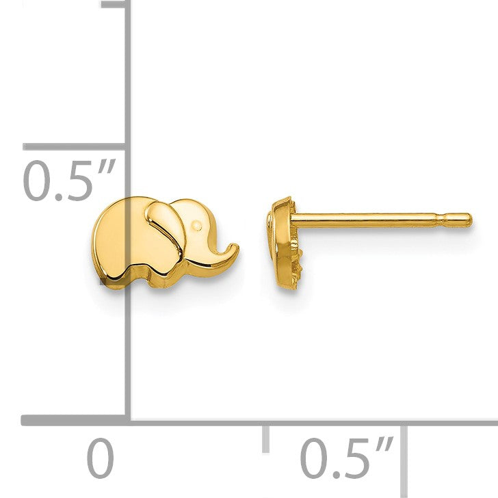 14k Polished Elephant Post Earrings