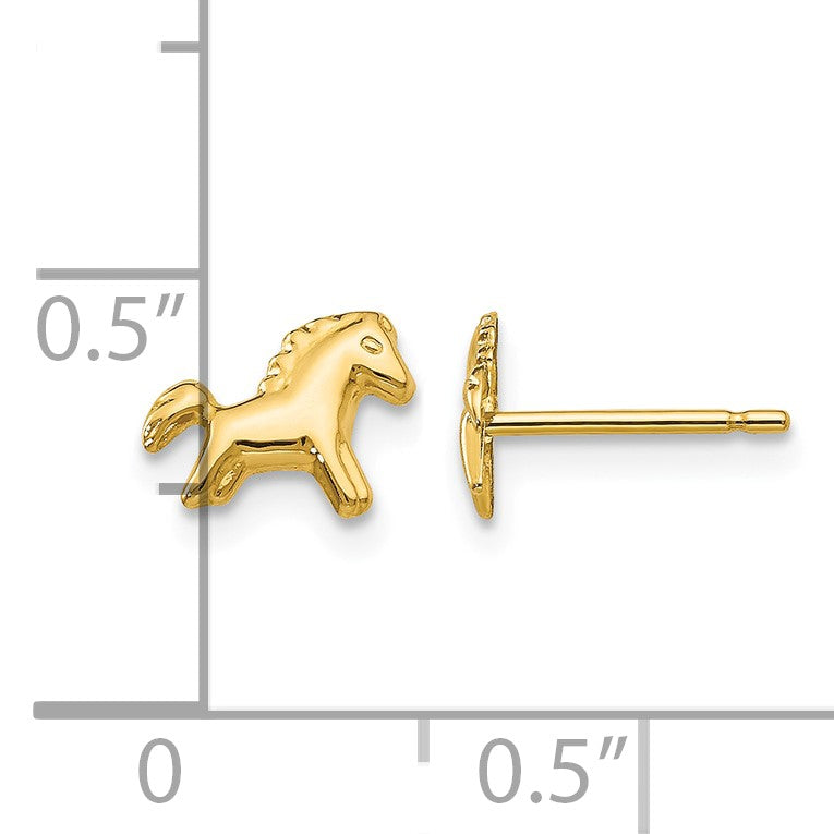 14k Polished Horse Post Earrings