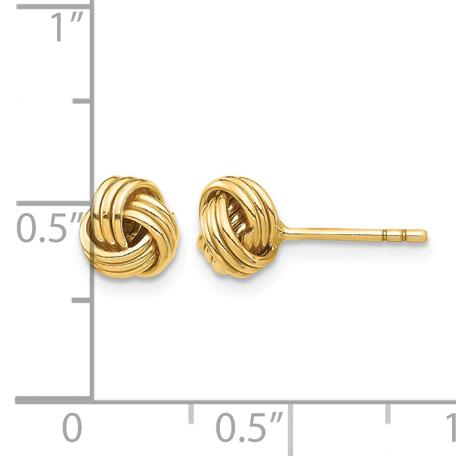14K 6.5mm Polished Love Knot Post Earrings