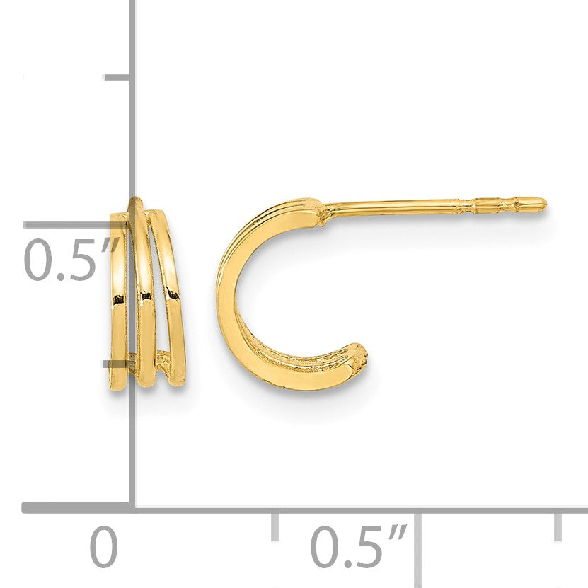 14K Polished Hoop Post Earrings