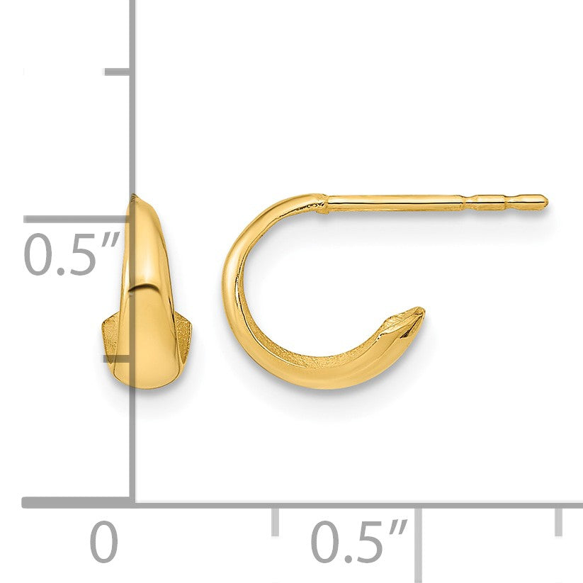14K Polished Hoop Post Earrings
