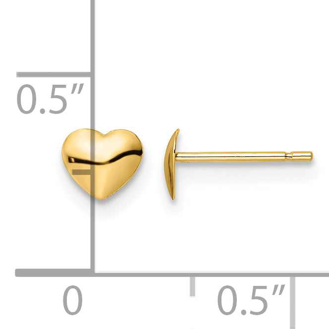 14K Polished Heart Post Stud Earrings