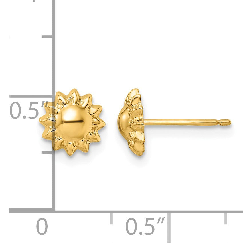 14k Polished Sun Post Earrings