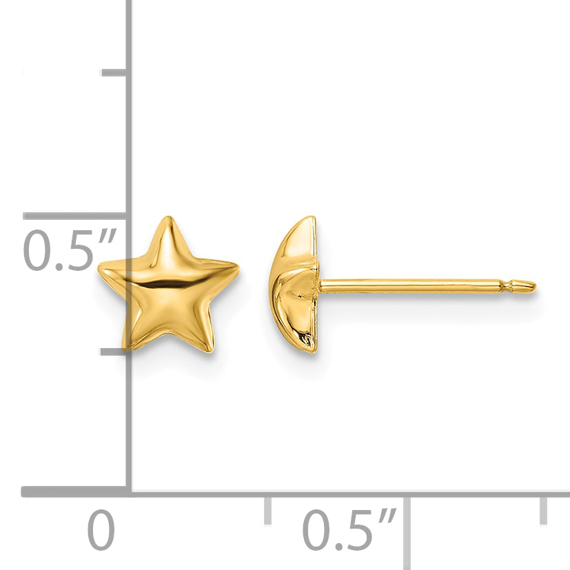14k Polished Star Post Earrings
