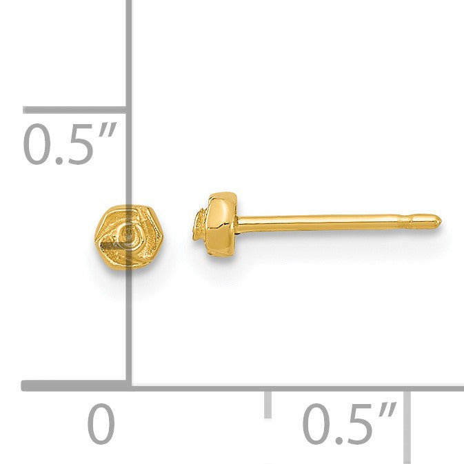 14K Polished Tiny Rose Post Earrings