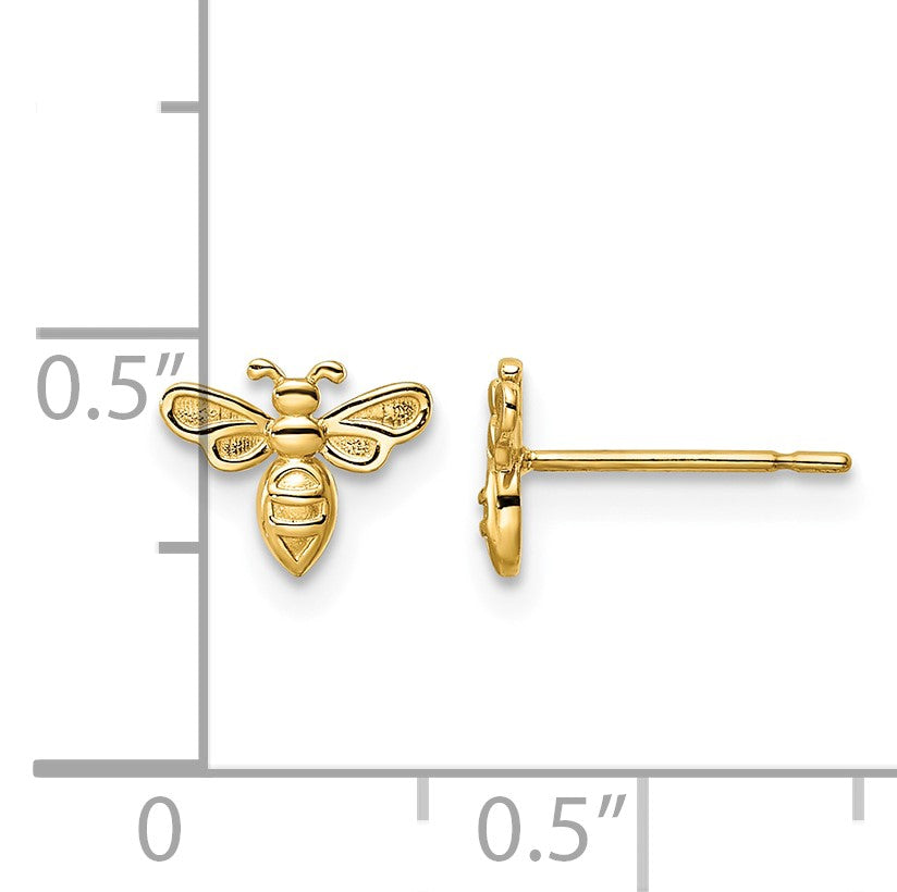14k Bumble Bee Post Earrings