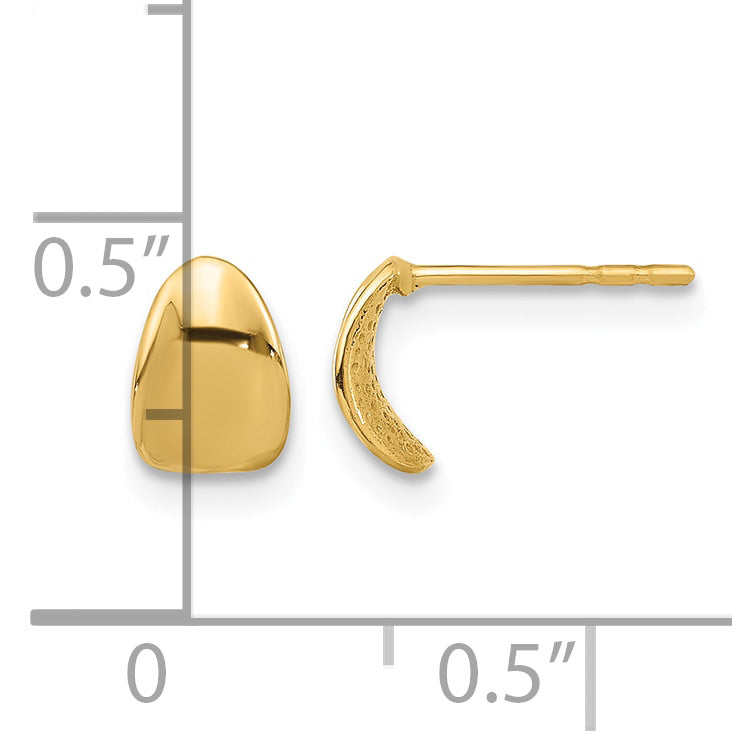 14K 5x7mm Polished Curved Post Earrings
