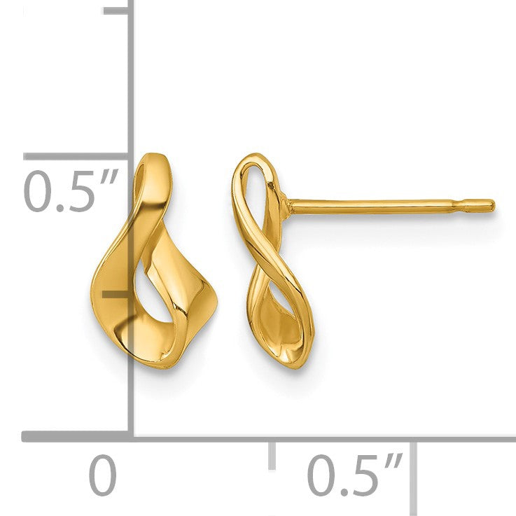 14k 6x10mm Polished Fancy Twisted Post Earrings