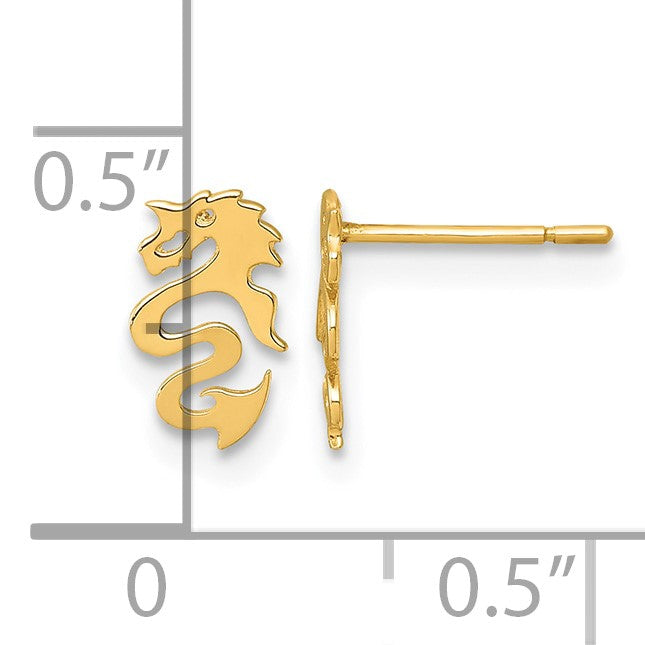 14k Polished Dragon Post Earrings
