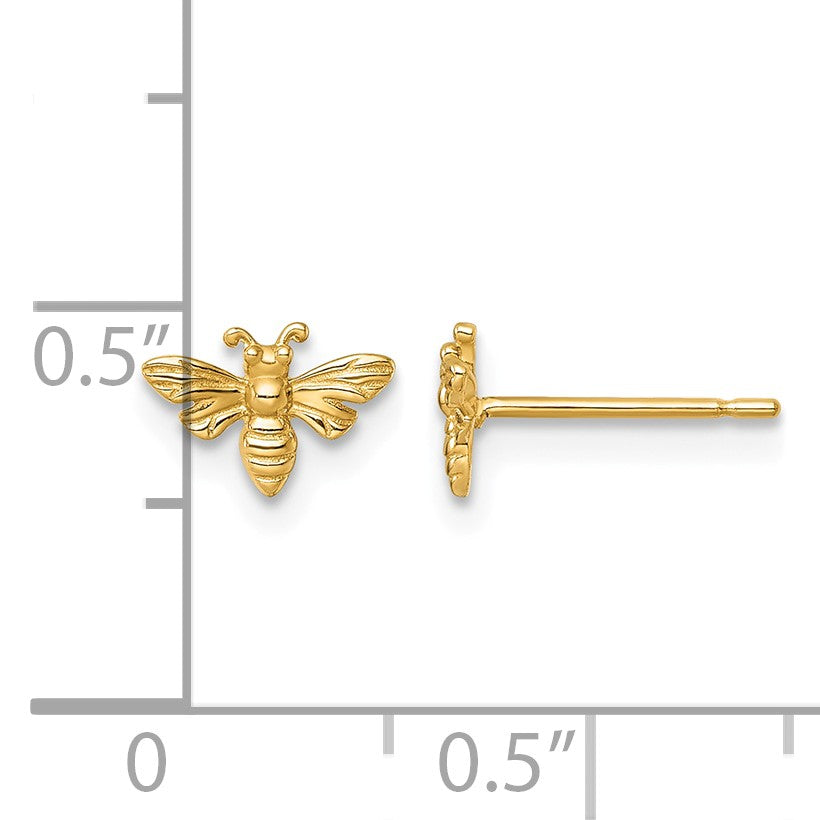 14k Polished Honey Bee Post Earrings